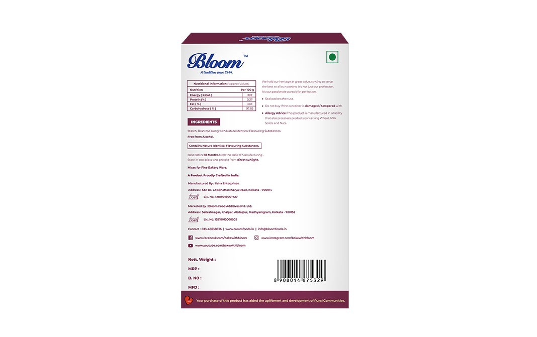 Bloom Creamy Vanilla Powder    Box  100 grams